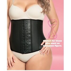 Ann Michell Black Size Medium Latex Waist Shaper with Hook & Eye Closure